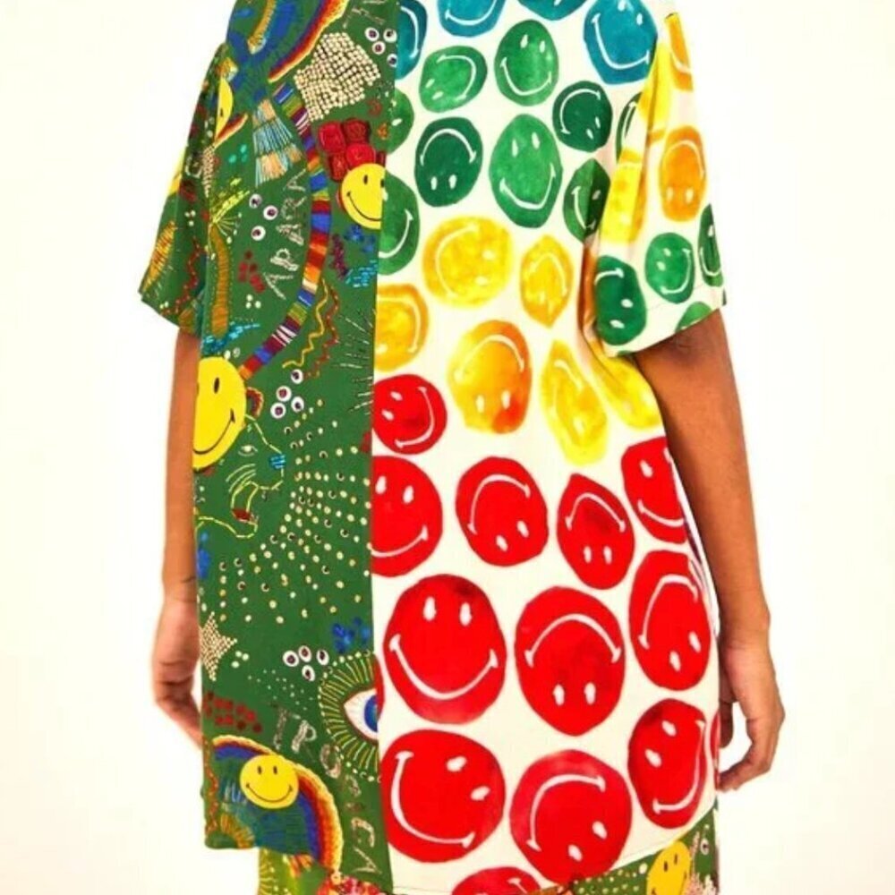 Farm Rio x Mixed Print Smiley Shirt In Mix Print - Picture 4 of 14
